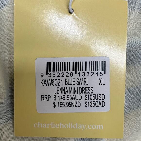 NWT | Charlie Holiday | Jenna Mini Dress | Blue Swirl | US 10 || XL - Picture 12 of 16